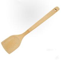 Bamboo Wooden Spatula Non-stick Kitchenware Wooden Wok Heat-resistant Kitchen Utensils Household Cooking Shovel Long Handle Straight shovel white
