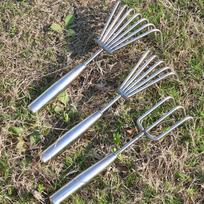 Stainless Steel Weed Puller 2-7 Teeth Manganese Steel Hand Rake Garden Tool Upgrade Steel Claw Garden Hoe Style 2 gray
