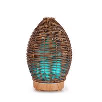 100ml Rattan Aroma Diffuser & Seven-Color Night Light Humidifier 5V USB brown