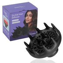 MAYCREATE® Orchid Hair Diffuser, Diffuser Attachment for Hair Dryer, Hair Diffuser for Curly Hair, Universal Diffuser for Curlyand Wavy Hair-Softne black