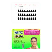 Eyetex Pallavi Sticker Bindi/Pottu|Gopi/Tilak|Aloe Vera & Papaya Extracts|Breathable Non-Irritating Velvet Fabric|G1|Black|20 Flaps black