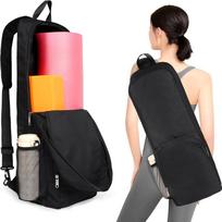 Adjustable Shoulder Strap Sling Handle Mat Tote Bag Waterproof Yoga Mat Holder Bag Yoga Mat Bag juoda