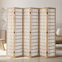 VEVOR kambario pertvara, 6 skydelių japoniška kambario pertvara, medinė sulankstoma privatumo užsklanda patalpoms, japoniškos pertvaros nešiojamos dekoratyvinės užsklandos 170 x 40 x 11 cm