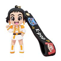 Anime Keychains Group Girls Rumi Mira Zoey Cartoon Keyring Bag Decor Pendent Creative Figure Keychain Accessories beige
