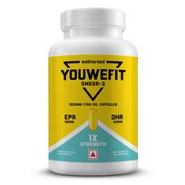 YouWeFit Daily Strength Omega 3 Fish Oil Capsules - 60 Soft Gels With 180mg EPA & 120mg DHA To Supports Heart & Joint Health | Omega 3 Supplemen