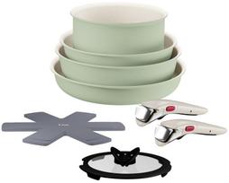 Detachable Handle Pot and Frying Pan 10 Neo IH Palette Mint Green L834SA [Online Exclusive] T-fal Set, Pieces,  Ingenio Rack, beige