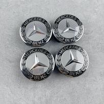 4 vnt. 75 mm ratlankio dangtelio emblemos pakeitimas Mercedes Benz AMG C180 C200 E260 E300 ML350 W23 W204 W20 W210 W211 A1714000025 gray