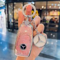 Madingas automobilio rakto dėklas Dangtelis Mercedes Benz A B C E klasėms GLS GLA GLK GLC CLS CLA AMG W204 W205 W212 W463 W176 Raktų pakabukas brown