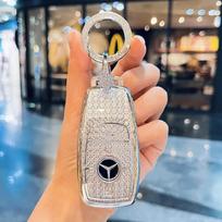 Madingas automobilio rakto dėklas Dangtelis Mercedes Benz A B C E klasėms GLS GLA GLK GLC CLS CLA AMG W204 W205 W212 W463 W176 Raktų pakabukas white