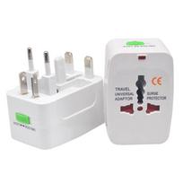 Universalus Pasaulinis Adapteris Elektros Lizdas AU JK JAV ES Kištukas Adapteris Kelioninis Sieninis Įkroviklis AC Maitinimo Galimybė 2 USB Įkrovimo Lizdai Tarptautinis Kištukas Adapteris no balta