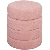 Stool, round, teddy fleece, up to 120kg, diameter 40x45H cm, Pink 40 x 40 x 45 cm rožinė