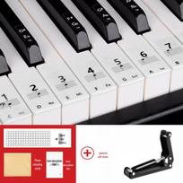 Spalvingi pianino klaviatūros lipdukai 88, 61 ir 54 klavišams - Natų lipdukai su skaičiais ir natų linijomis elektroniniams klaviatūroms