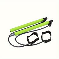 Portable Pilates Bar Kit with Adjustable Resistance Bands for Home Gym Workouts pink