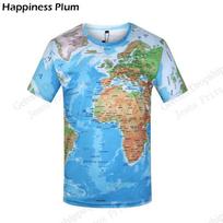 Novelty Map 3D Print Graphic T-shirt Men Women Fashion O-Neck Short Sleeve Tops Tees Street Plus Size Tshirt Mens Clothing New XS beige