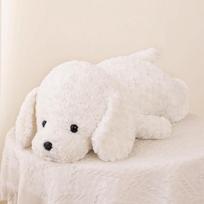 42cm-118cm Simulation Huge High Quality Soft Teddy Dog Plush Doll Pillow Brown White Long Plush Animal Plush Toy Home Decoration about 68cm white