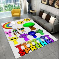 Music Sprunki Incredibox Game Non-Slip Area Rug for Living Room,Bedroom,Playroom,Soft Carpet Floor Mat Home Decor Rug Kids Room 40x60cm black