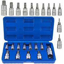Socket wrenches Torx sockets 1/4 3/8 1/2 type ts8-ts60 5-point. with a hole 12 pcs