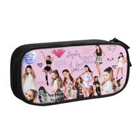 Ariana Grande American Singer  Cute Pencil Cases Girls Boys Big Capacity Pop Music  Pencil Box Students Stationery 21x10.5x5cm gray