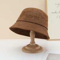 Women Suede Large Head Circumference Bucket Hat Autumn Winter Sun Protection One Size ruda