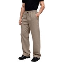 Men's Casual Sports Sweatpants Drawstring Straight-leg Trousers L šviesiai ruda spalva