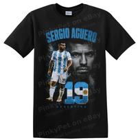 Sergio Aguero Argentina Soccer T Shirt World Cup Legend Player Graphic Tee XXXXL gray