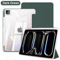 Case for iPad Pro 11 M4 M5 , with Pencil Holder, Slim Trifold Smart Cover with Transparent Back, Tablet Accessories