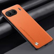 Carbon Fiber PU Leather Cover for Oneplus Nord 4 Matte Shockproof Soft Frame Case for Oneplus Nord CE 4 Shell Oneplus Nord CE4 oranžinė