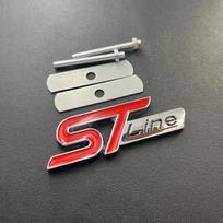 3D Metalo ST Line Logotipas Automobilio Priekinės Grotelių Emblema Lipdukas Galinės Bagažinės Ženklelis Ford Kuga MK3 MK4 S Max FSLU8 Focus Puma Fiesta Priedams 90 x 30mm