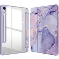 Case for Samsung Galaxy Tab S10 Lite / S10 FE / S9 FE, Smartcase Hybrid, with stylus holder, Marble purple