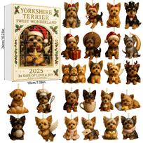 Christmas Advent Calendar Blind Box Animal Pet Series Acrylic Pendant Christmas Tree Decor Surprise Gift 12 Pack