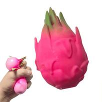 Realistic Dragon Fruit Squishy Ball Squeeze Fidget Toy Sensory Stress Reliever Simulation Fruit Gift For Kids pink