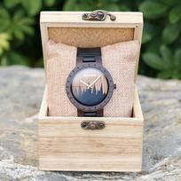 BOBO BIRD Watches Unisex Wooden Case Quartz Wristwatch PU Leather Strap Support Dropshipping LOGO Customize gray