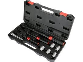 Dinamometrinių raktų 1/4", 3/8", 1/2" ir galvučių 17-24 mm rinkinys | 9 vnt (YT-07716)