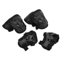 Roller Skate Protection Gear Set Adjustable Knee Elbow Pads Wrist Guards Comfortable for Adult black