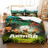 Arthur Et Les Minimoys Bedding Set Single Twin Full Queen King Size Bed Set Aldult Kid Bedroom Duvetcover Sets 2023 Bed Sheet EU Single(135*200cm)3pcs black