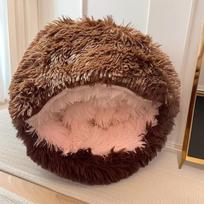 Žiemos šiltas pusiau uždaras pliušinis katės ir šuns guolis Diameter 40CM (for pets under 5 jin) brown