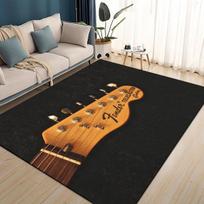 3D Retro Fender logotipas Gitara Instrumentai Muzika Kilimas Kilimas Svetainei Miegamajam Namams Sofos Dekoravimas, Vaikams Neslystantis Grindų Kilimėlis 40x60cm( 15x23in )