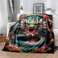 3D Retro drakono rašto pledas Flanelinis Šilti pledai Minkštas ir patogus pledas lovos užtiesalai cubre cama Gimtadienio dovana 75x90cm