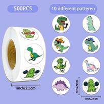 500/Sheet Creative Dinosaur Stickers for Journals, DIY Phone Cases, Notebooks, and More No white