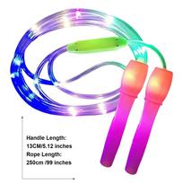 LED Jump Rope Rechargeable Adjustable Length Smart Counter Workout Fitness Rope for Adult Kids Weight Loss Cardio Training blue