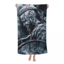 Vikingų runos Thor Mjolnir paplūdimio rankšluostis Norse Valhalla Odin kvėpuojantis mikropluošto baseino rankšluosčiai W30*H60(CM) gray