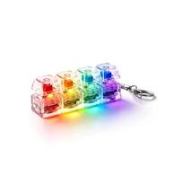 Light Up 4 Keys Finger Keyboard Keycap Stress Relief Fidget Toy Keychain Key LED Button Pinch Tester Office Desk Accessory white