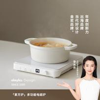 Olayks Household Ultra-Thin Induction Cooker Clay White gray
