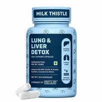 What's Up Wellness Lung & Liver Detox Supplement for Fatty Liver, Capsules with Milk Thistle, 600mg NAC Supplement & Curcumin | Supports Lung Hea