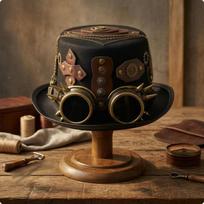 Steampunk Top Hat Vintage Industrial Gothic Gear Ornaments 5859cm 58-59cm black