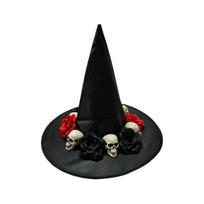 Halloween Wizard Hat Witches Witch Hat Witch Caps Fashion Wide Brim Pointed Hat Halloween Cosplay Costumes for Womens black