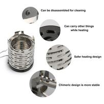 Camping Heating Stove Cover Stainless Steel High Temperature Resistant Camping Mini Heater Tent Heating Cover gray