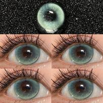 Žalia mėlyna minkšti kontaktiniai lęšiai Doll Eye 14,5 mm didelio skersmens Cosplay spalvoti kontaktiniai lęšiai 1 metų naudojimui 2024 Naujas akių makiažas Helovinas -6.00 žalia