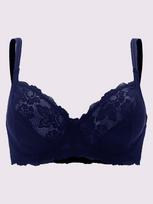 „Artdewred Lace Perspective“ liemenėlis, seksualus apatinis trikotažas, apatinis raištelis, gėlėtas bralette, didelio dydžio liemenėlės 85C mėlyna
