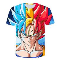 Dragon Ball Z Goku 3D spaudas vaikiški marškinėliai vasaros mados laisvalaikio vyriški unisex drabužiai viršus M red